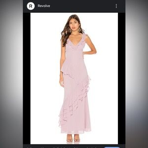 Privacy Please Pink Asymmetrical Ruffled Gown